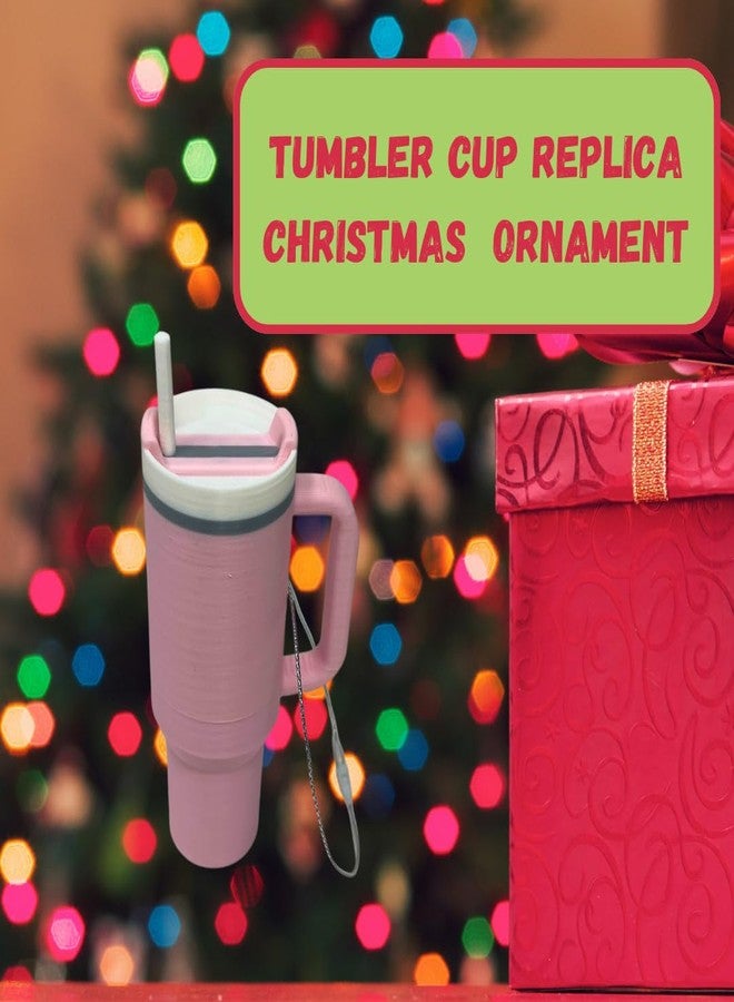 Chatelet Tumbler Cup Replica Christmas Ornament | 2023 Popular Water Bottle Replica Mug Holiday Ornament | Made in USA (Pink) - Image 2